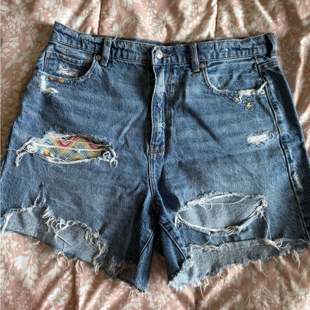 American Eagle Outfitters Blue Jean Shorts Distressed Vintage